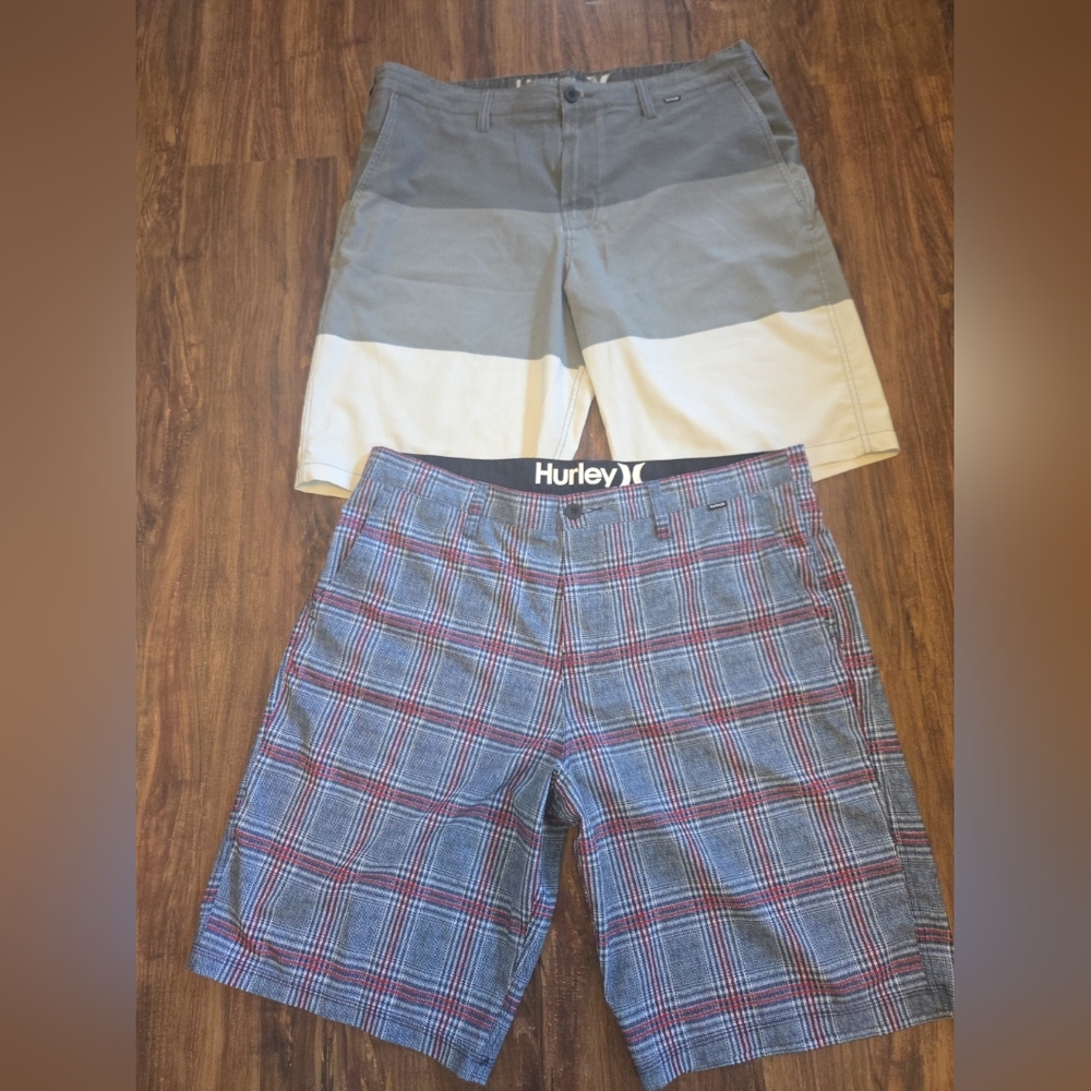 Pair Of 2 Hurley Gray and White Men's Shorts